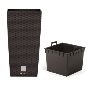 Doniczka wysoka wkład rattan 32,5x32,5x61 cm umbra