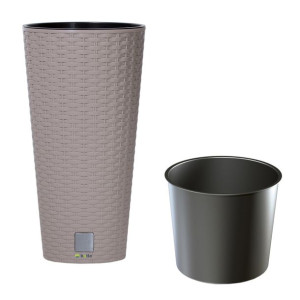 Doniczka okrągła wysoka rattan 25x25x47,6 cm mocca