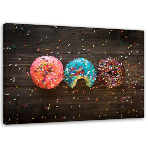 OBRAZ NA PŁÓTNIE Ciastka Donuty 120x80
