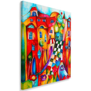 OBRAZ NA PŁÓTNIE OBRAZKI Kolorowe miasto 60x90