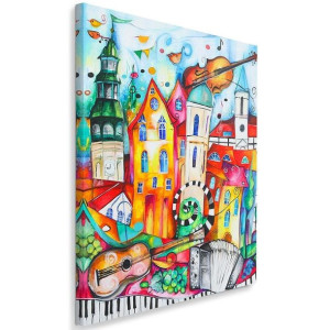OBRAZ NA PŁÓTNIE Kolorowe Miasteczko 40x60
