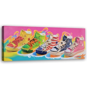 OBRAZ NA PŁÓTNIE Trampki Kolor 150x50