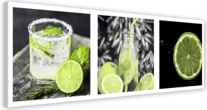 OBRAZ NA PŁÓTNIE Drink Limonka zestaw 150x50