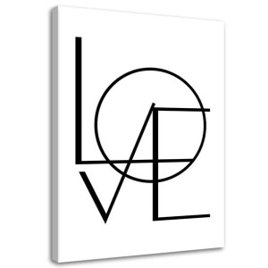 OBRAZ NA PŁÓTNIE Napis Typografia Love 40x60