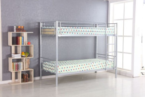 Łóżko Podwójne Furnitex Metal 90x200 srebrny