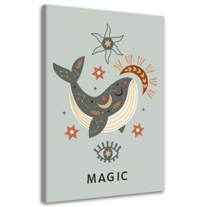 OBRAZ NA PŁÓTNIE Wieloryb Magiczny Zwierzęta 40x60