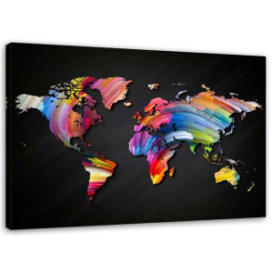 OBRAZ NA PŁÓTNIE Mapa Kolorowa 100x70