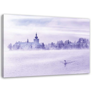 OBRAZ NA PŁÓTNIE Jezioro Mgła 60x40