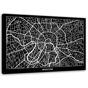 OBRAZ NA PŁÓTNIE Moskwa Plan Miasta 60x40