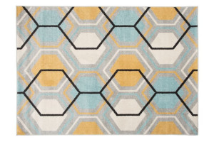 Dywan nowoczesny C569B GRAY/TURQUOIS LAZUR 0.80x1.50
