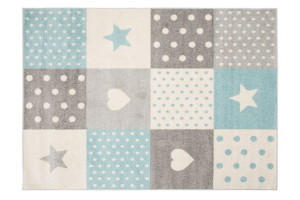 Dywan nowoczesny C573A WHITE/TURQUOIS LAZUR 0.80x1.50
