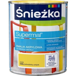 Śnieżka Emalia Akrylowa SUPERMAL 0,8l ŻÓŁTY A450