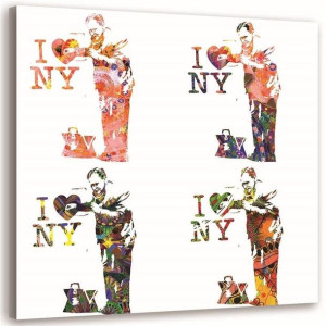 OBRAZ NA PŁÓTNIE Banksy - I love New York 50x50