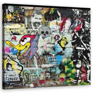 Obraz Na Płótnie Młodzieżowego Graffiti 50x50