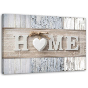 OBRAZ NA PŁÓTNIE Serce Home Drewno Vintage 90x60