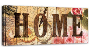 OBRAZ NA PŁÓTNIE Home Kwiaty Vintage 150x50