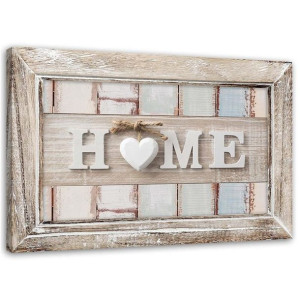 OBRAZ NA PŁÓTNIE HOME SERCE Shabby chic 100x70