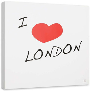 OBRAZ NA PŁÓTNIE Napis I Love London Serce 50x50