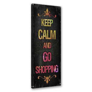 OBRAZ NA PŁÓTNIE Napis Keep calm and go 30x90