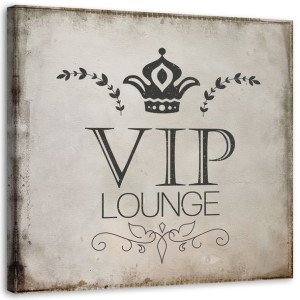 OBRAZ NA PŁÓTNIE Napis VIP lounge Retro 60x60