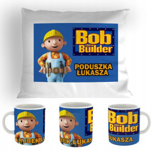 Zestaw Poduszka + Kubek Bob Budowniczy + Imię