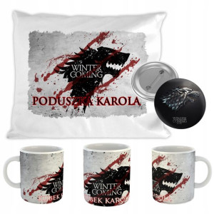 Zestaw Poduszka + Kubek Gra O Tron Twoje Imię