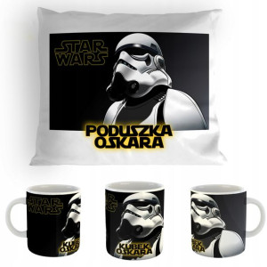Zestaw Poduszka + Kubek Star Wars + Imię Prezent