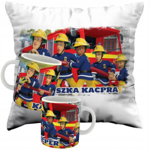 Zestaw Poduszka + Kubek Strażak Sam + Imię Prezent