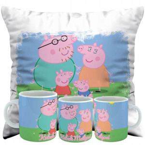 Zestaw Poduszka + Kubek Świnka Peppa Pig + Imię
