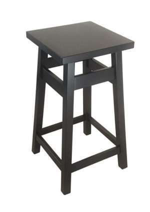 Hoker, taboret drewniany 60 cm CZARNY