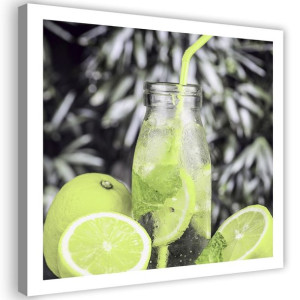 OBRAZ NA PŁÓTNIE Koktajl Napój Limonka 30x30