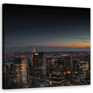 OBRAZ NA PŁÓTNIE New York City Miasto Noc 80x80