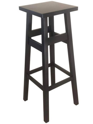 Hoker, taboret drewniany 80 cm CZARNY