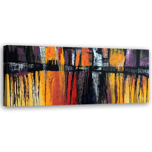 OBRAZ NA PŁÓTNIE Abstrakcja Kolorowy Akryl 120x40