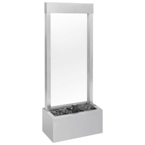 Fontanna ogrodowa, srebrna, 39 x 22 x 108,5 cm, stal nierdzewna