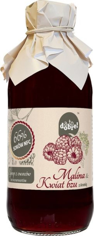 Syrop malina i kwiat czarnego bzu z aronią naturalny 330 ml - A To Dobre