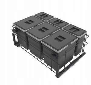 Kosz Sortownik na śmieci 80 EXCLUSIVE 3x15L+3x6L