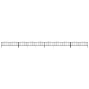 Panele ogrodzeniowe z grotami, stal, (0,5-0,75) x 17 m, czarne