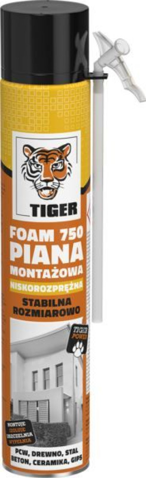 Piana Pianka Montażowa Niskoprężna Tiger Foam 700ml Wężyk