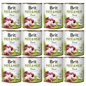 Pakiet Brit Pate & Meat Duck Kaczka Mokra Karma Dla Psa 12 x 800 g