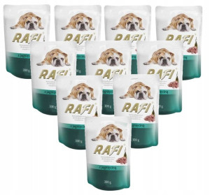 Karma dla psa z jagnięciną Rafi saszetka 300 g x 10 sztuk