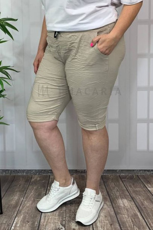 Spodenki Gnieciuchy Boyfriend Beżowe Plus Size UNI