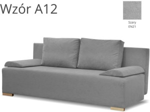 Sofa Kanapa Dwuosobowa Rozkładana Plamoodporna Ecco Plus A12 Szary