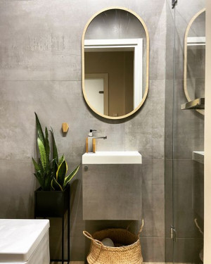 Lustro Owal Modern Sklejka/Drewno