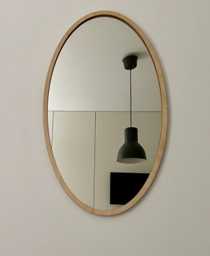 Lustro A&A Home Decoration Owalne w ramie ze sklejki