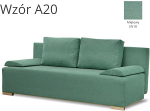 Sofa Kanapa Rozkładana Plamoodporna Sprężyny Eufori Plus A20 Mięta