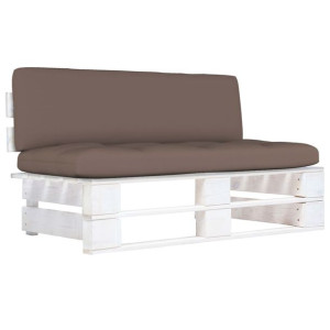 Ogrodowa sofa środkowa z palet, biała, drewno sosn