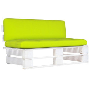 Ogrodowa sofa środkowa z palet, biała, drewno sosn