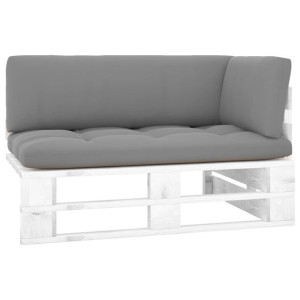 Ogrodowa sofa narożna z palet, biała, drewno sosno