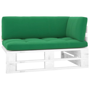 Ogrodowa sofa narożna z palet, biała, drewno sosno